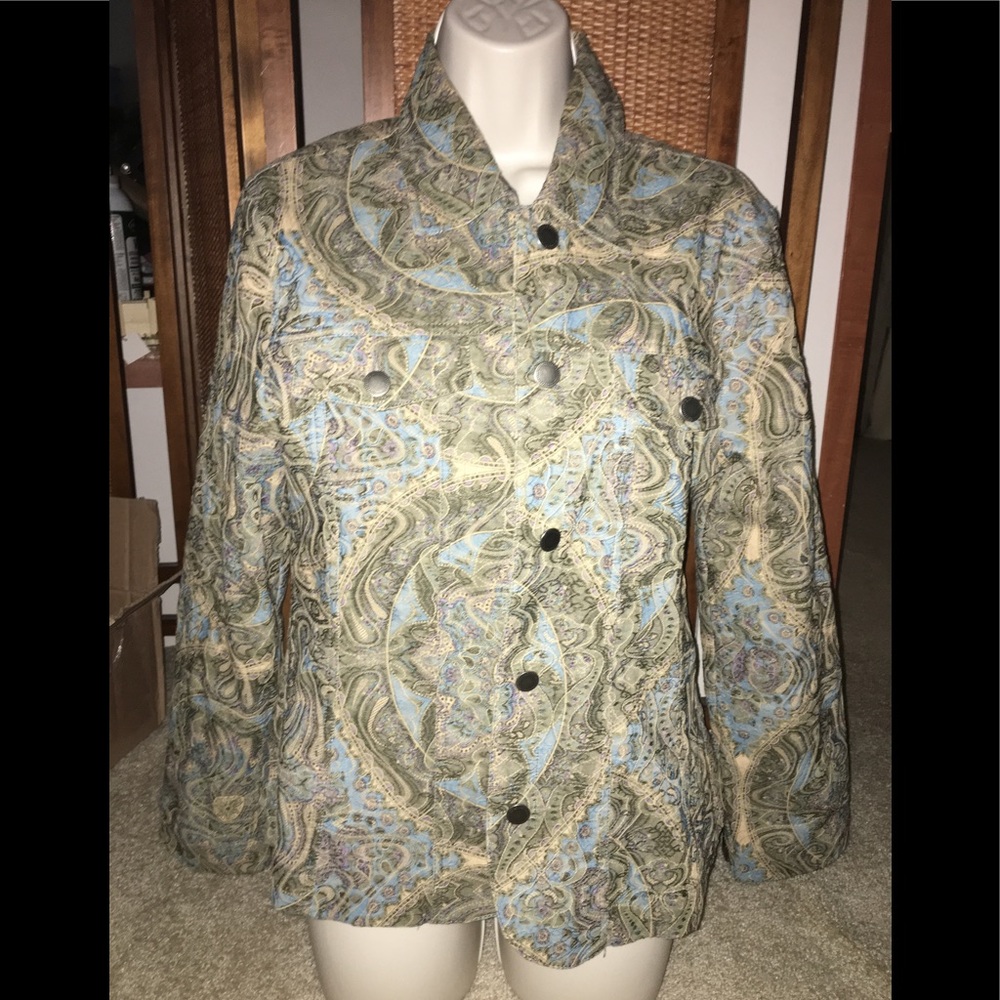 🐝 EUC Analogy Jean Jacket w/ Paisley Print sz L